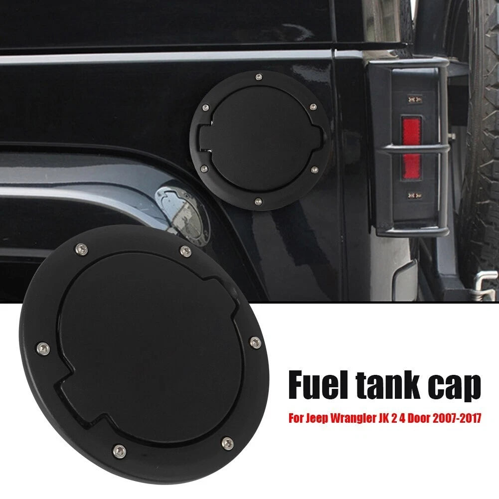 Gas Cap Cover for Jeep Wrangler JK (2007–2018) - Black Fuel Filler Door