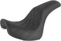 SADDLEMEN Profiler Seat for FXSTD (2000–2006) - Front Lattice/Rear Smooth - Black