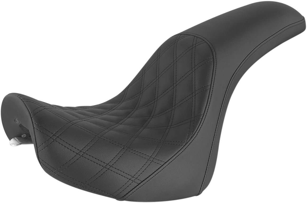 SADDLEMEN Profiler Seat for FXSTD (2000–2006) - Front Lattice/Rear Smooth - Black