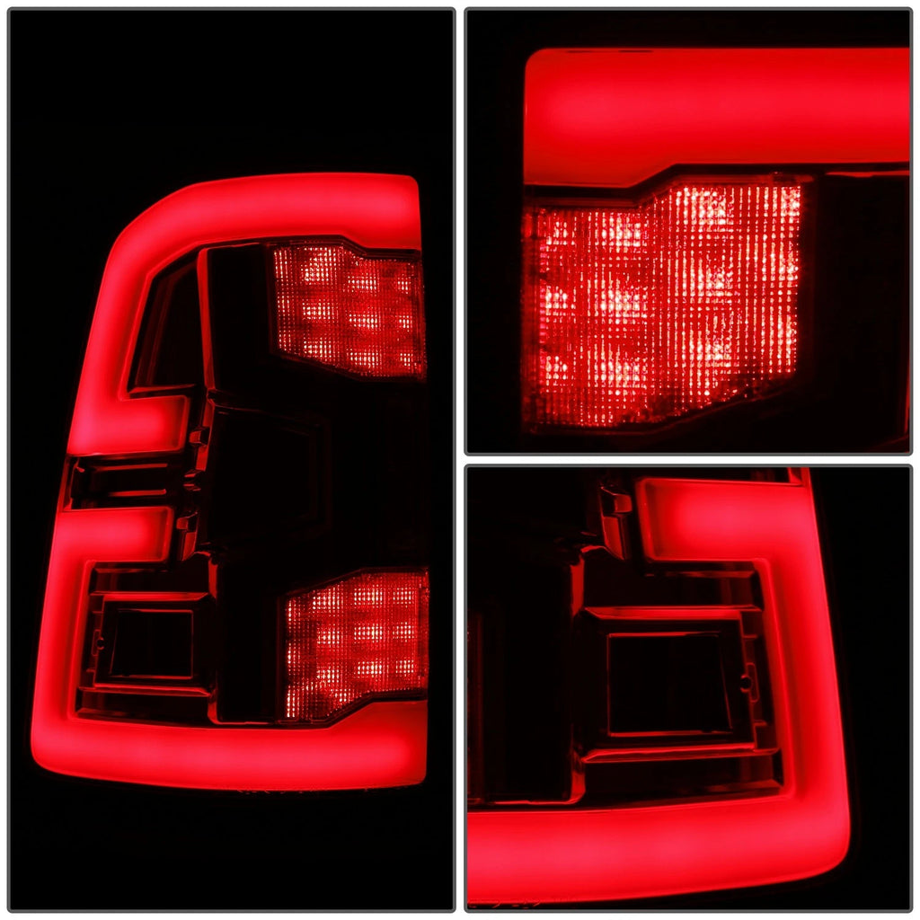 Chrome Red Full LED Light Bar Projector Tail Light Assembly for Ram 1500 (2019–2024)