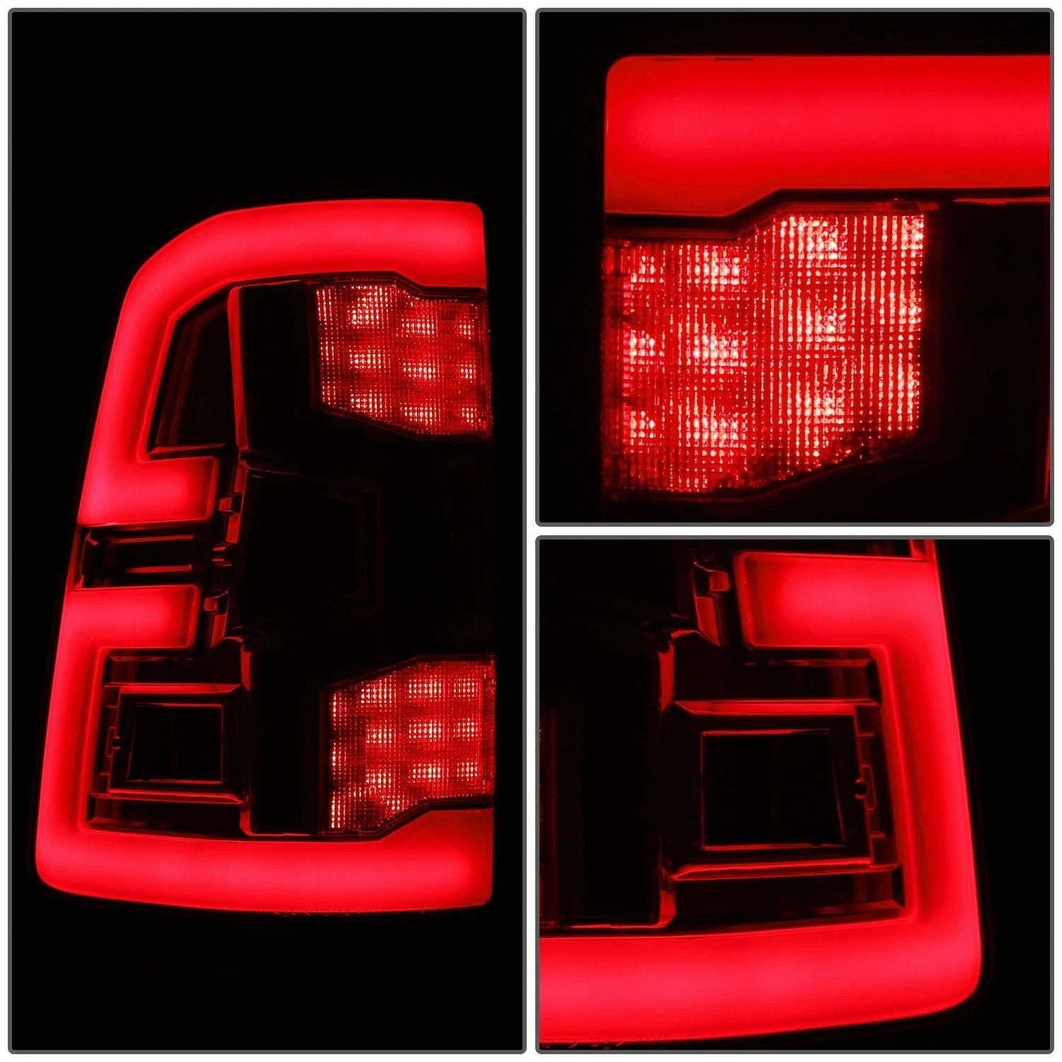 Chrome Red Full LED Light Bar Projector Tail Light Assembly for Ram 1500 (2019–2024)