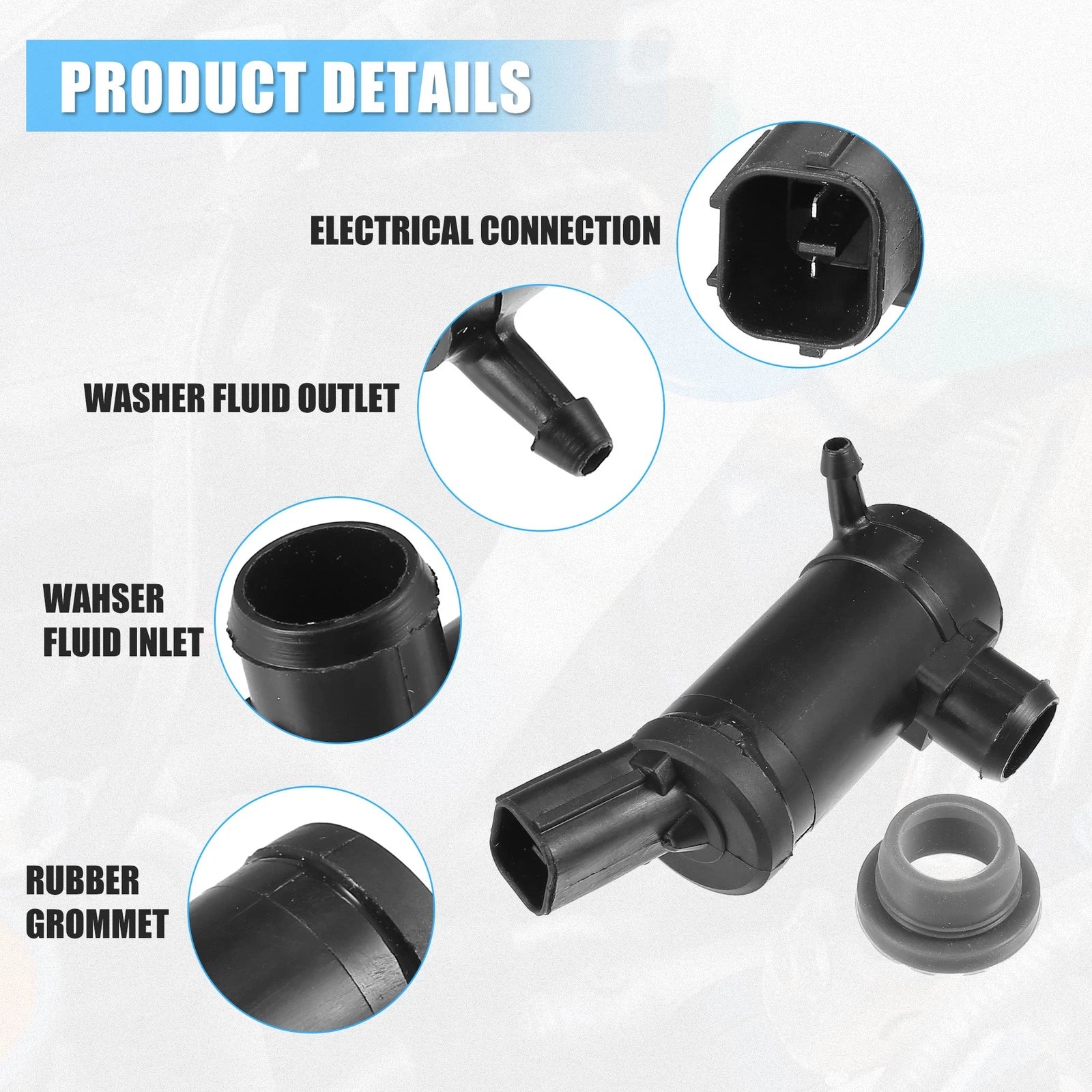 Set of 1 Windshield Washer Motor Pump for Subaru Forester (2006–2013)