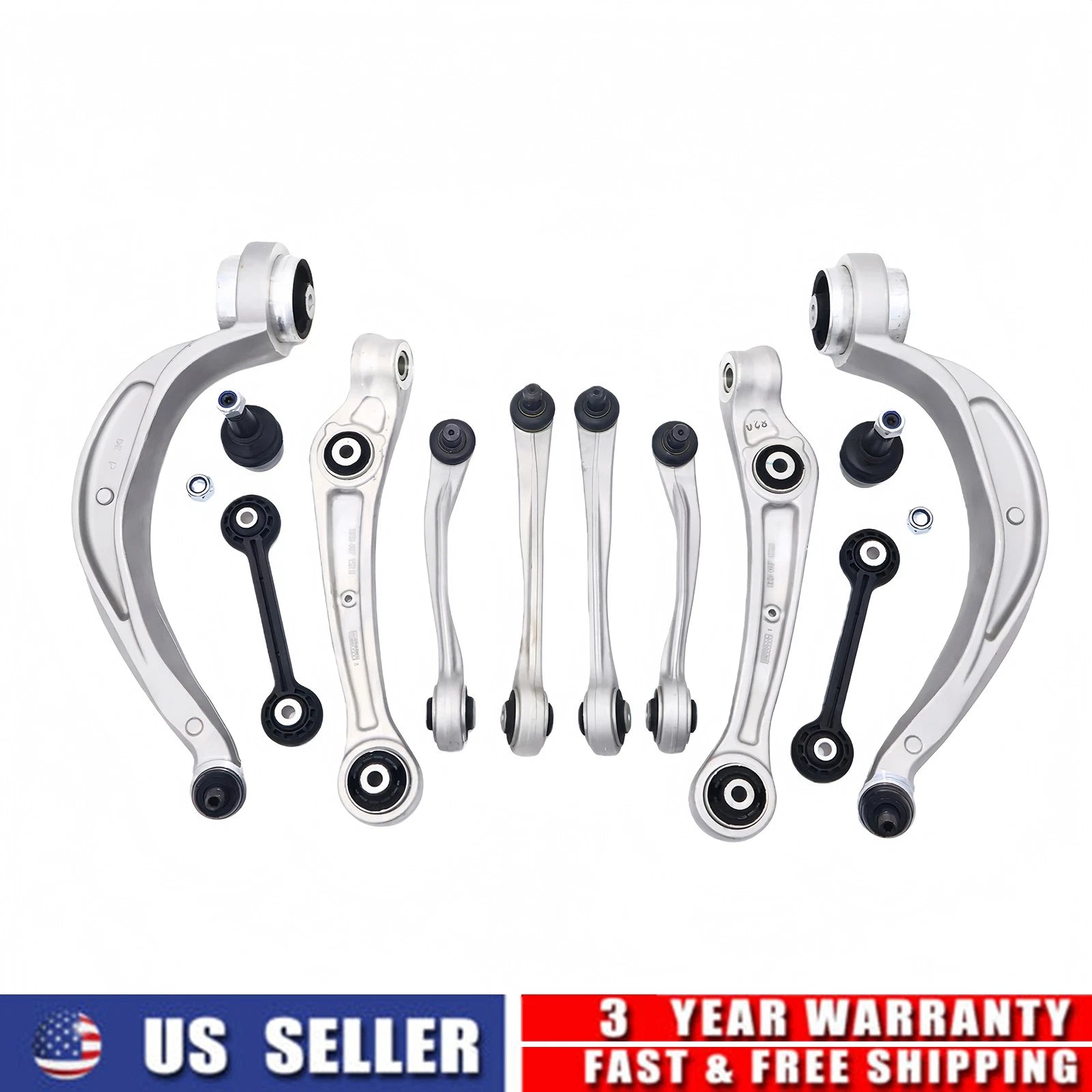Set of 4 Front Suspension Wishbone Arms Links Ball Joints for Audi A7 S7 A6 S6 (2012–2018)
