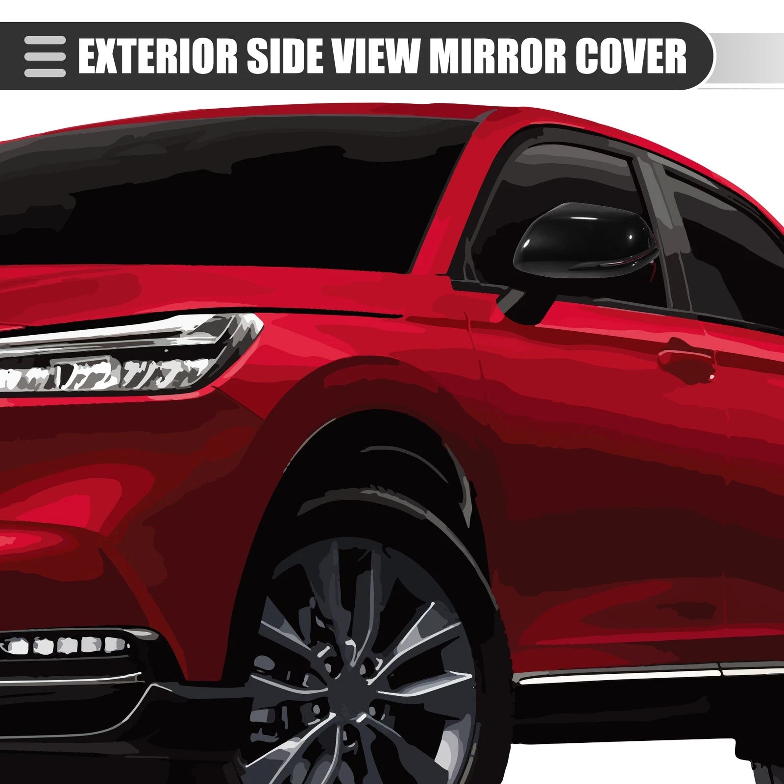 Left Side View Mirror Cover Trim for Honda CR-V (2012–2016) ABS Black