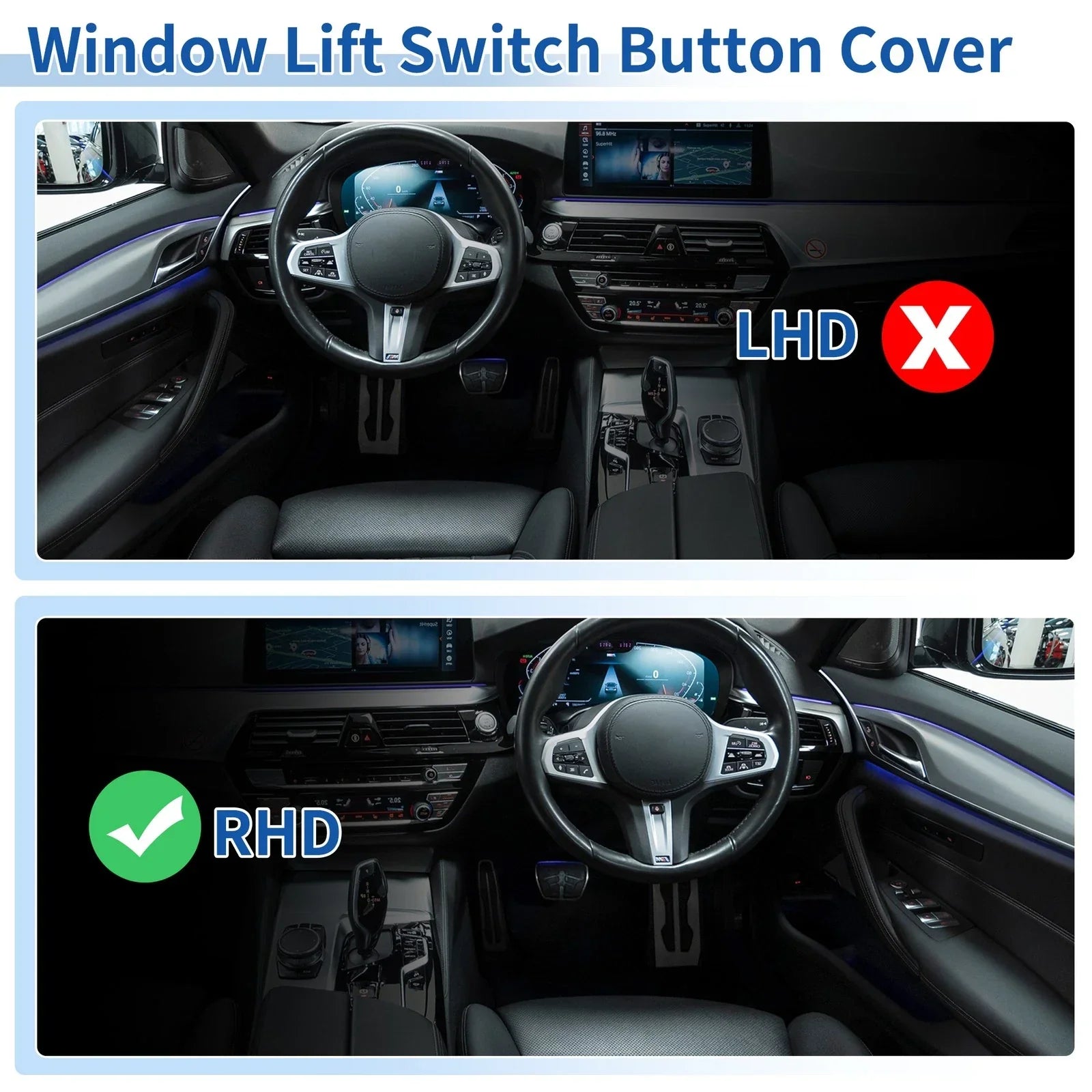 1 Set RHD Side Door Window Control Panel Cover for BMW 5 Series