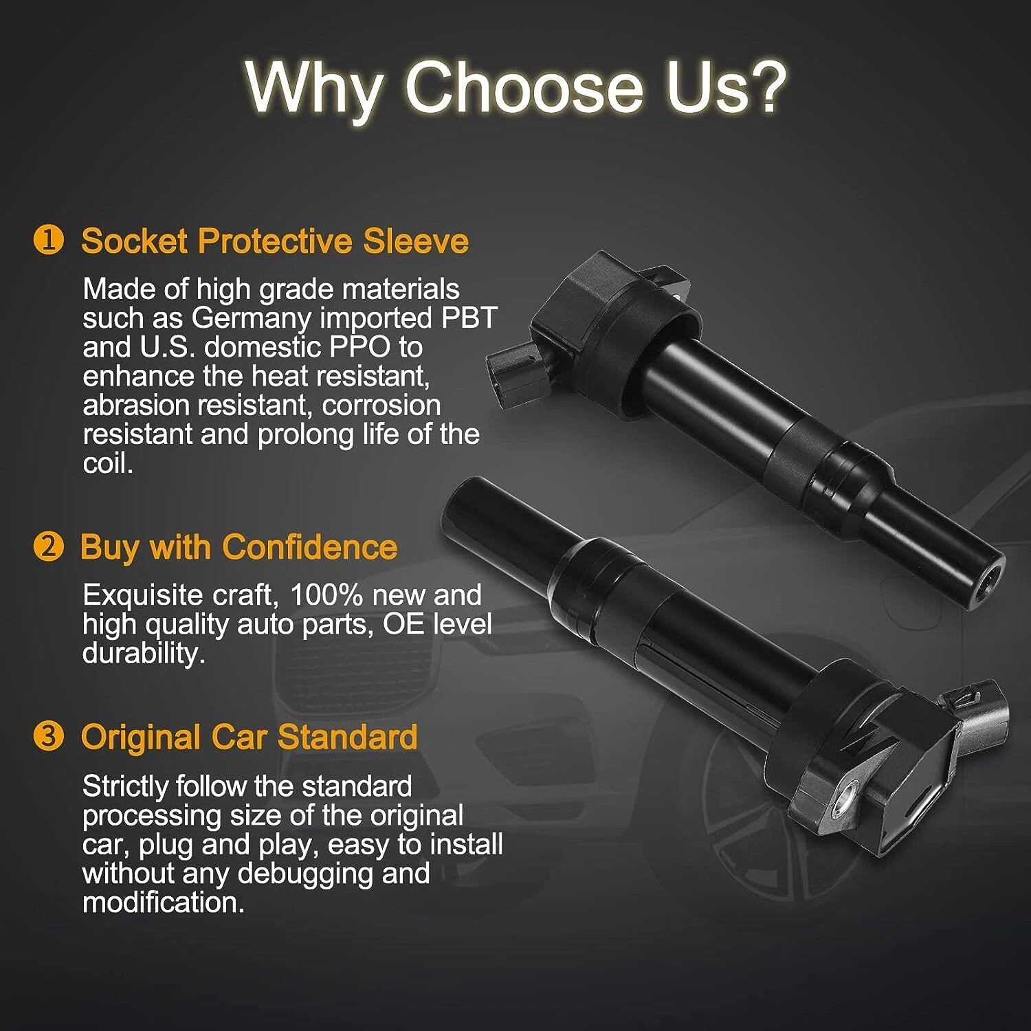 4X Ignition Coils and Spark Plugs for Hyundai Elantra (2012–2016)