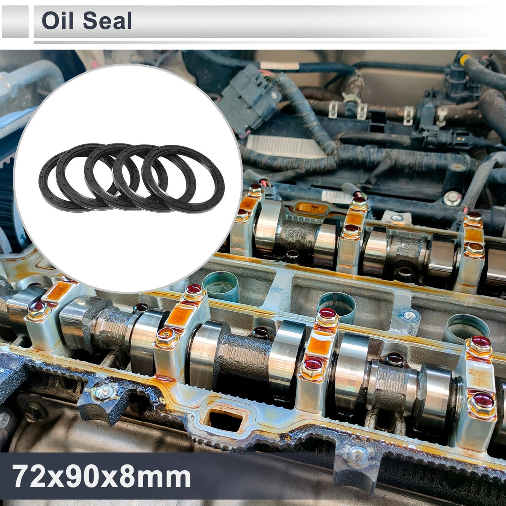 Set of 5 Oil Seal Rotary Shaft Seal Nitrile Rubber 72x90x8mm