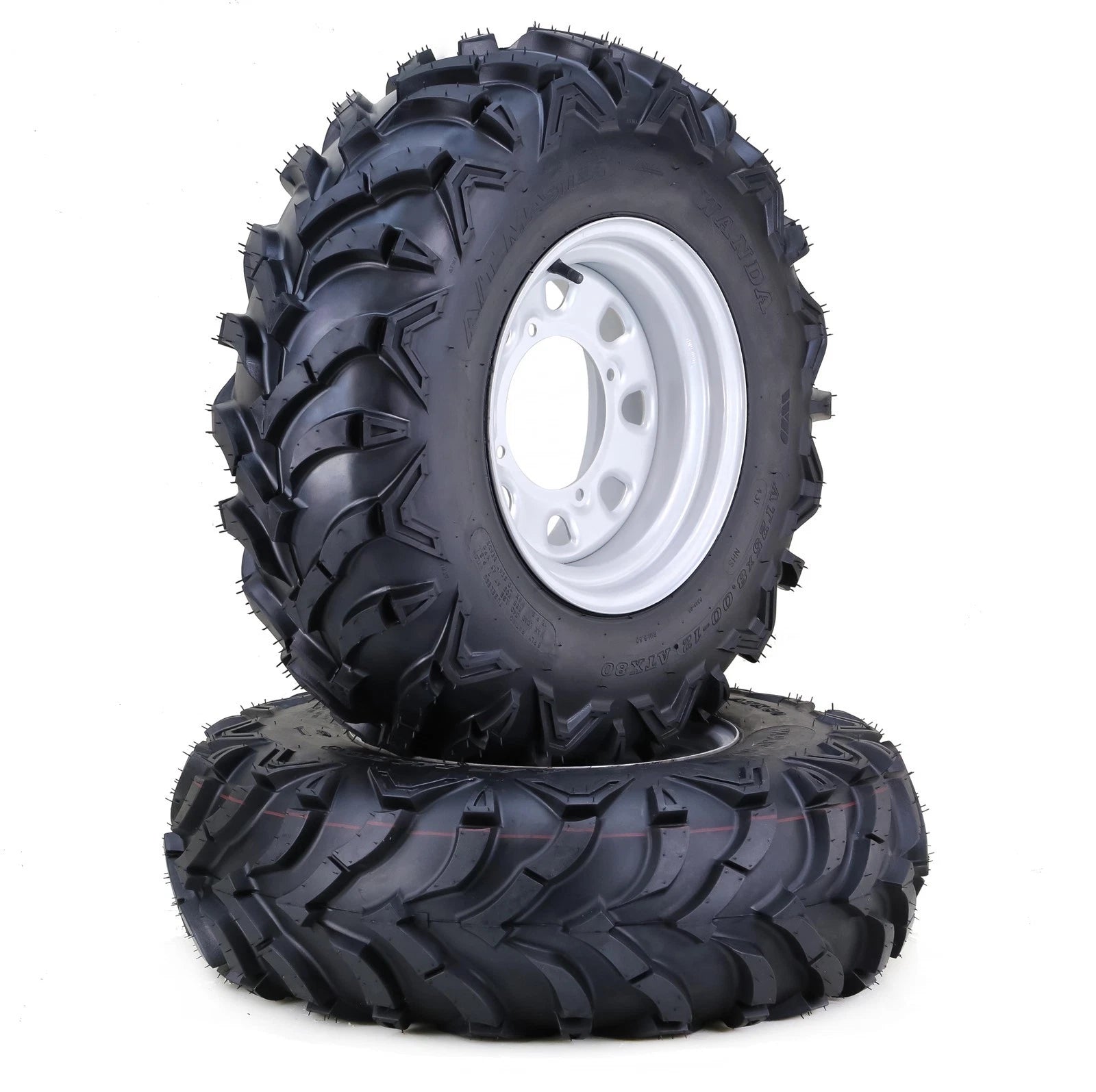 Set of 4 ATV Tire Wheel Assembly 25x8-12 25x10-12 on 4-156 Silver Wheels