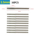 10PCS Drill Bit Set for Glass and Jade (0.8-2.5mm, 2.35mm Shank)