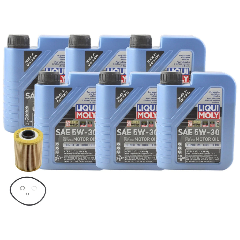 6L Liqui Moly Longtime HighTech 5W30 Engine Oil Change Kit for BMW E34 525i (1988–1995)