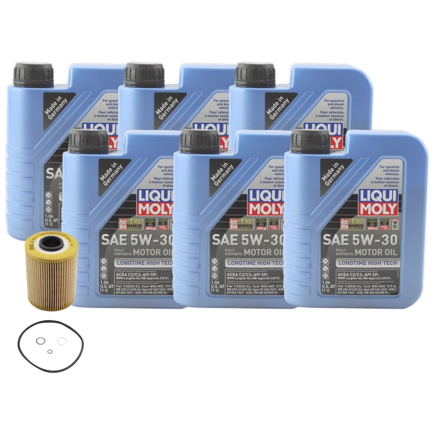6L Liqui Moly Longtime HighTech 5W30 Engine Oil Change Kit for BMW E34 525i (1988–1995)