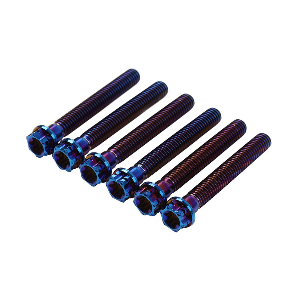 6X M10x55mm Titanium Torx Head Flange Bolts for Motorcycle Bike