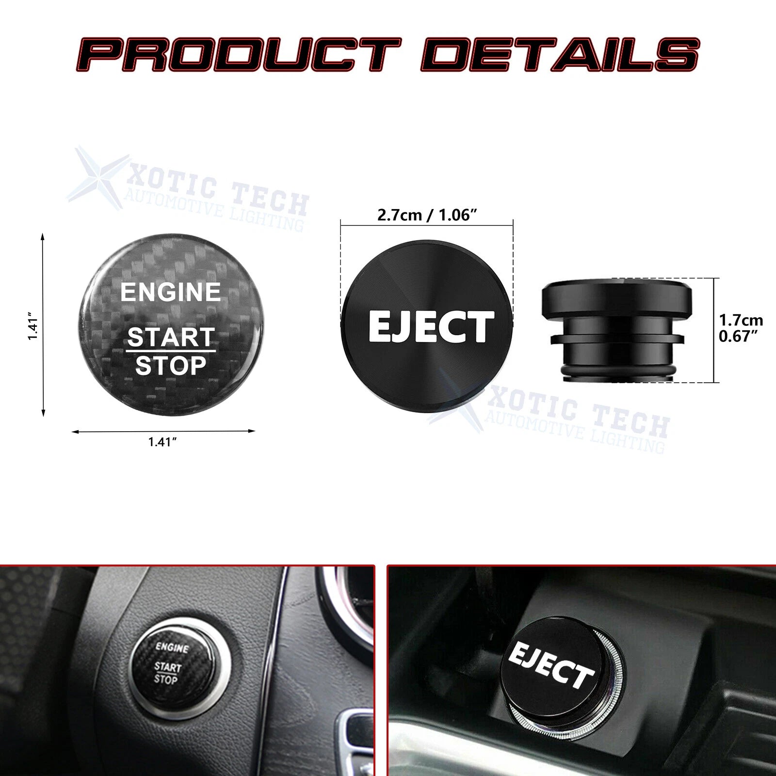 Engine Start and Cigarette Lighter Eject Button Trim for Mercedes B C (2000-2024)