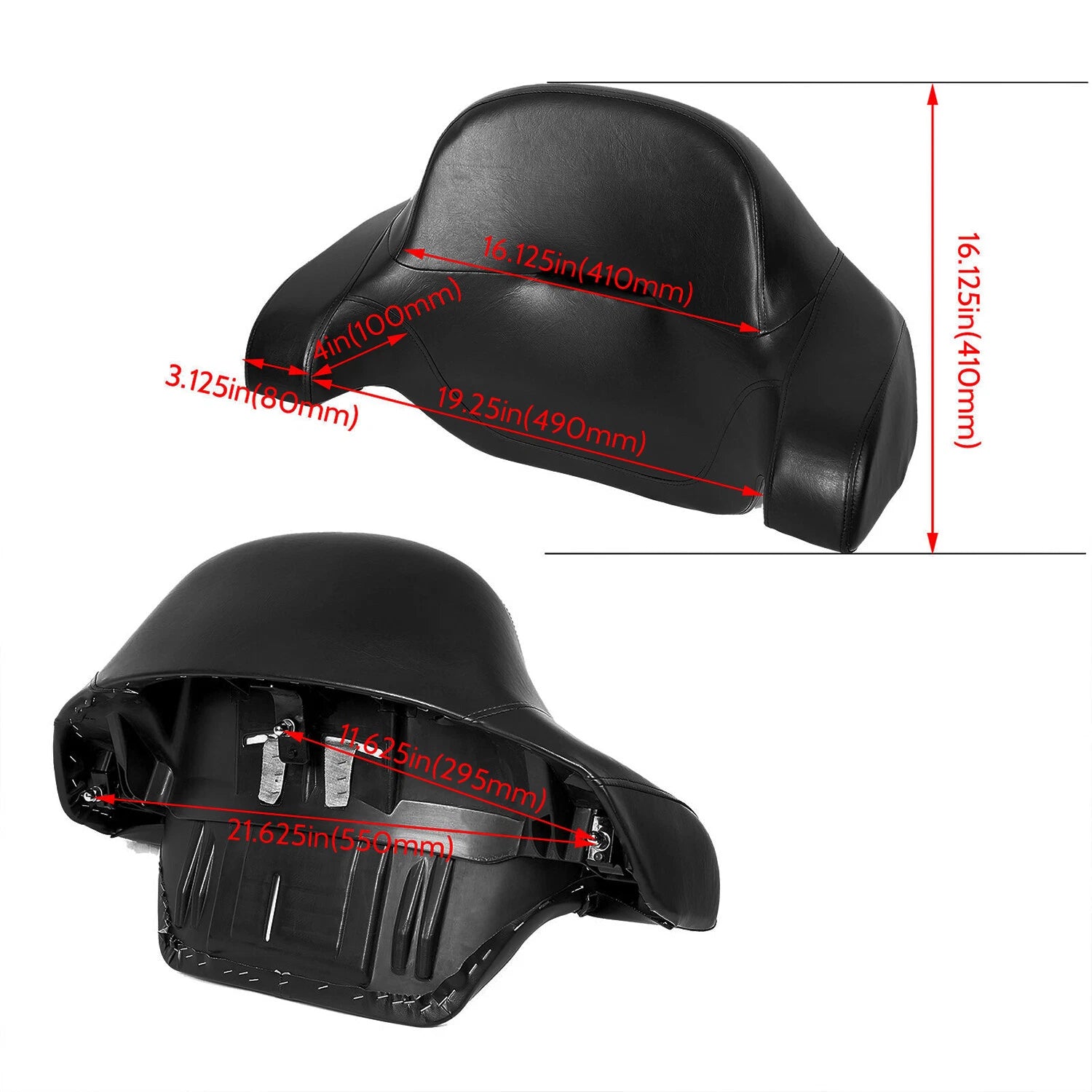 Chopped Trunk Backrest Pad for Harley Touring Road Glide (2014-2023)