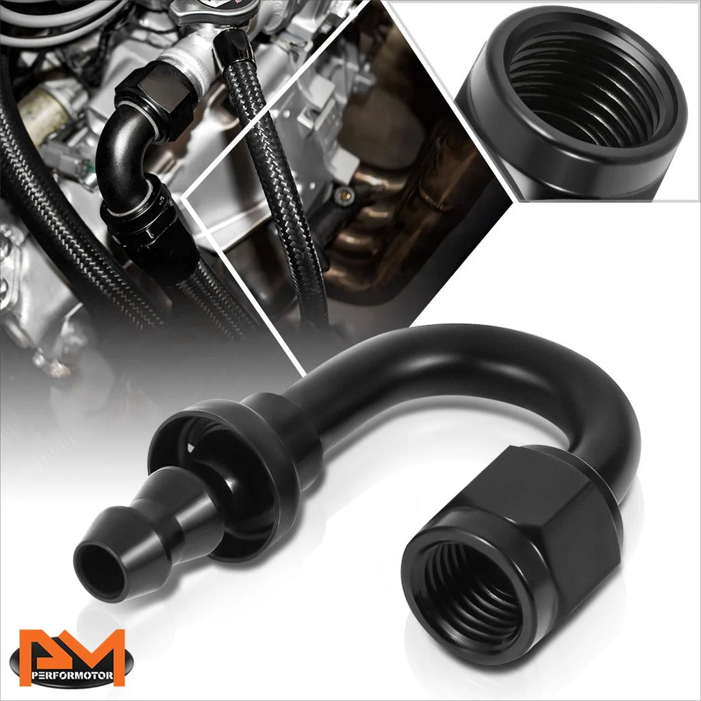 4AN to 1/4" Barb 180° Push Lock Hose End Fitting 2000PSI