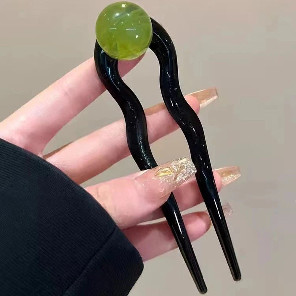 Resin U Shape Hairpin for Women Wedding Party Hairstyle Tool