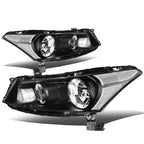 Headlight Set for Honda Accord Sedan (2008–2012) Black Housing Clear Corner