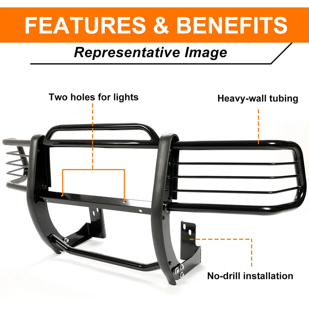 Black Grill Brush Guard for Chevy S-10 Blazer/Jimmy/Envoy (1998–2004)