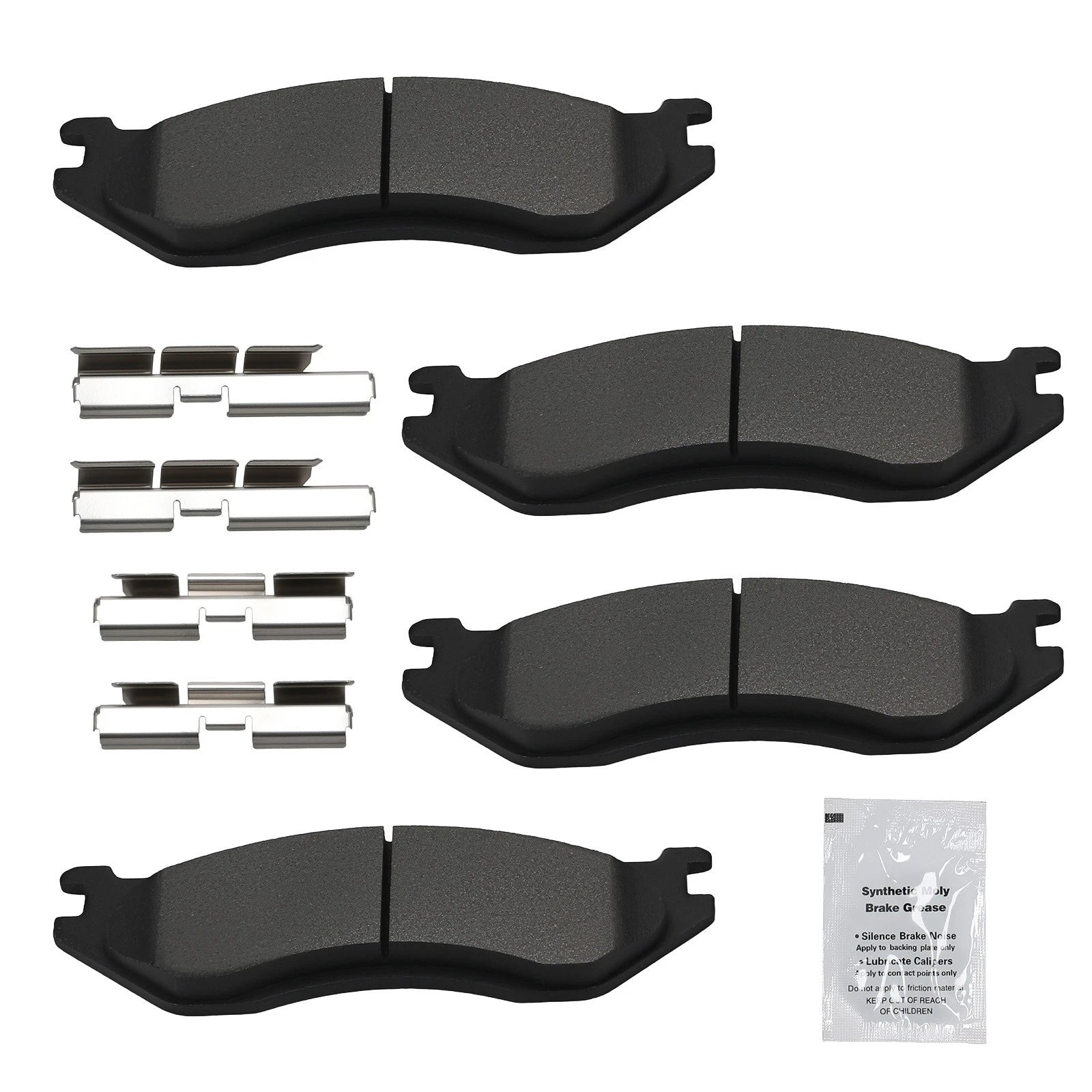 Set of 4 Front Brake Pads for Dodge Ram 1500 (2002–2005) D966 P-966