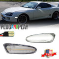 Clear Lens White LED Front Bumper Side Marker Lights for Toyota Celica (2000–2005)