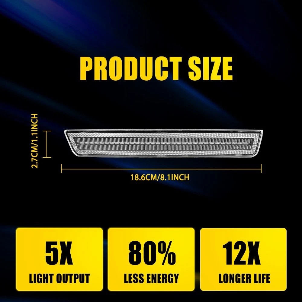 Amber LED Front Bumper Side Marker Signal Light for Dodge Challenger (2015–2023)