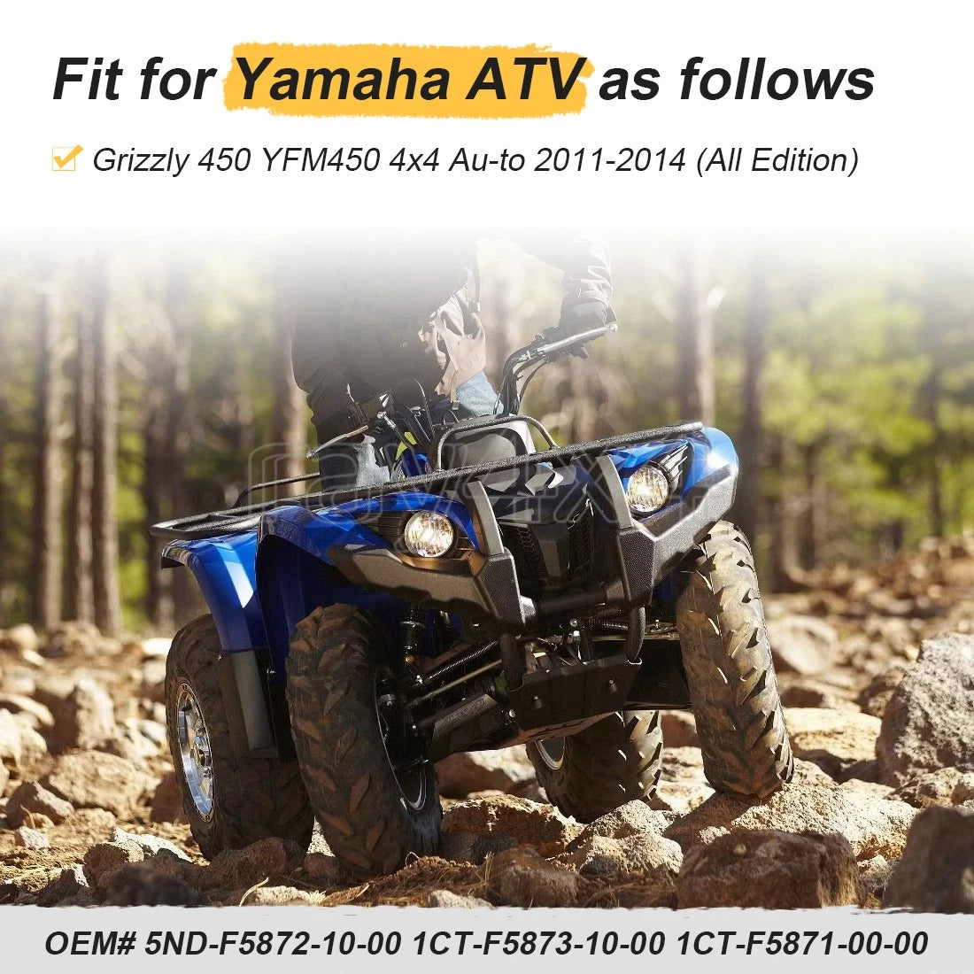Front Brake Hose Line & Pipe Kit for Yamaha Grizzly 450 4x4 (2011–2014)