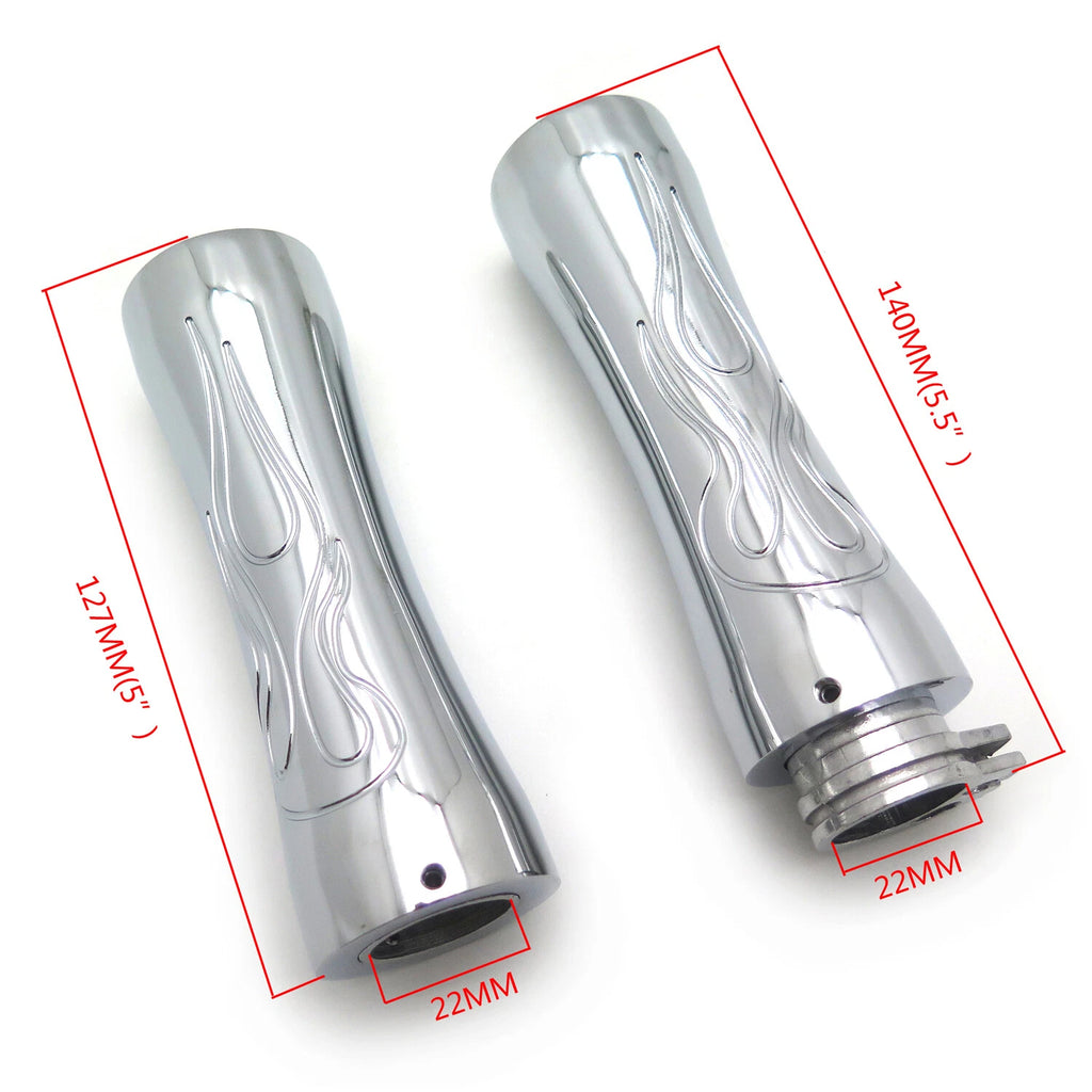 Chrome Flame Hand Grips for Honda CBR 600 F3 F4i 900 929 954 1000 RR (1997–2007)