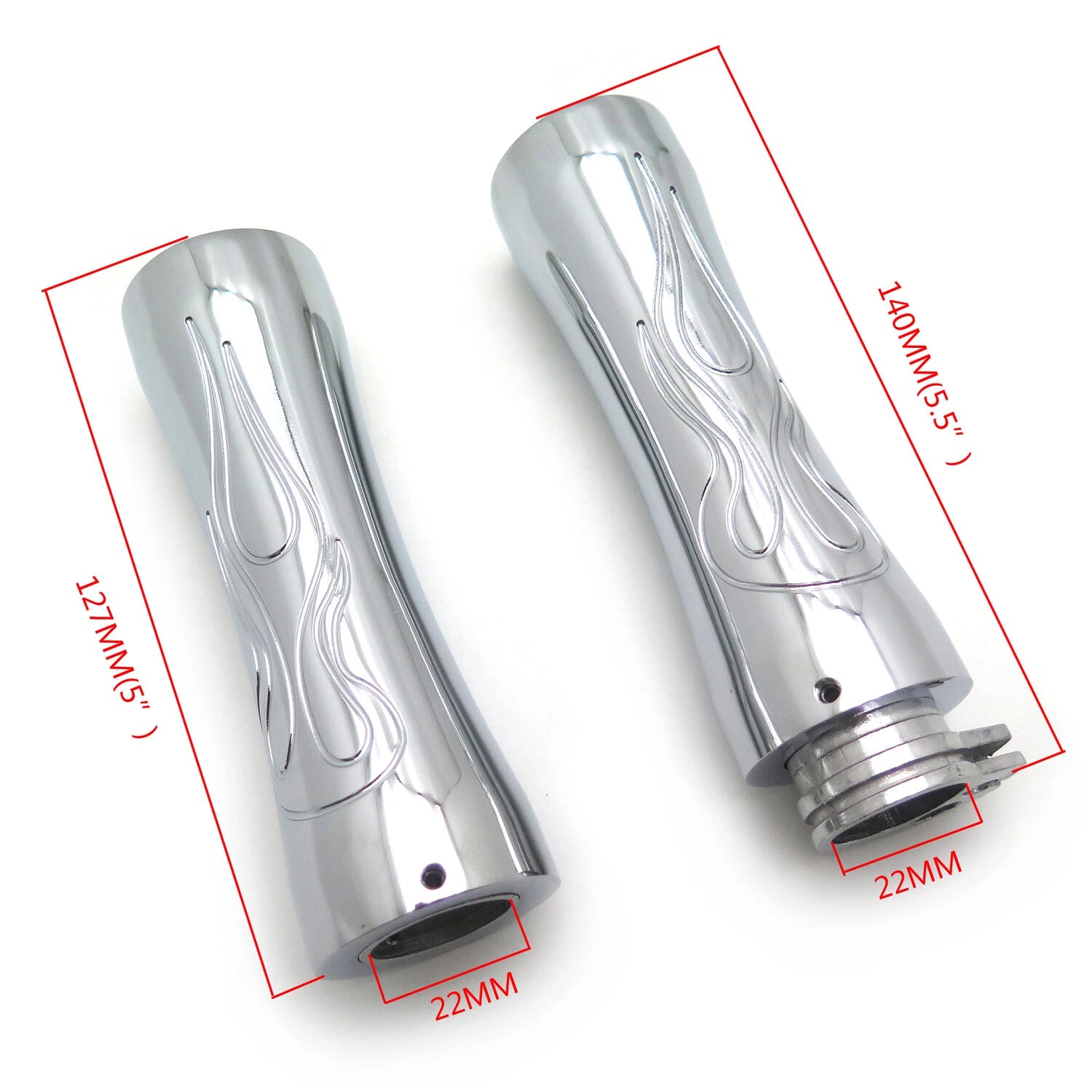 Chrome Flame Hand Grips for Honda CBR 600 F3 F4i 900 929 954 1000 RR (1997–2007)