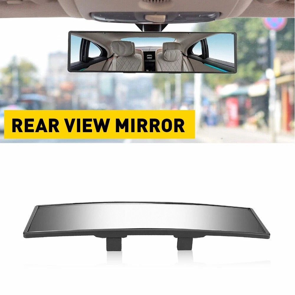 Universal 240MM Convex Wide Flat Interior Clip On Rear View Mirror