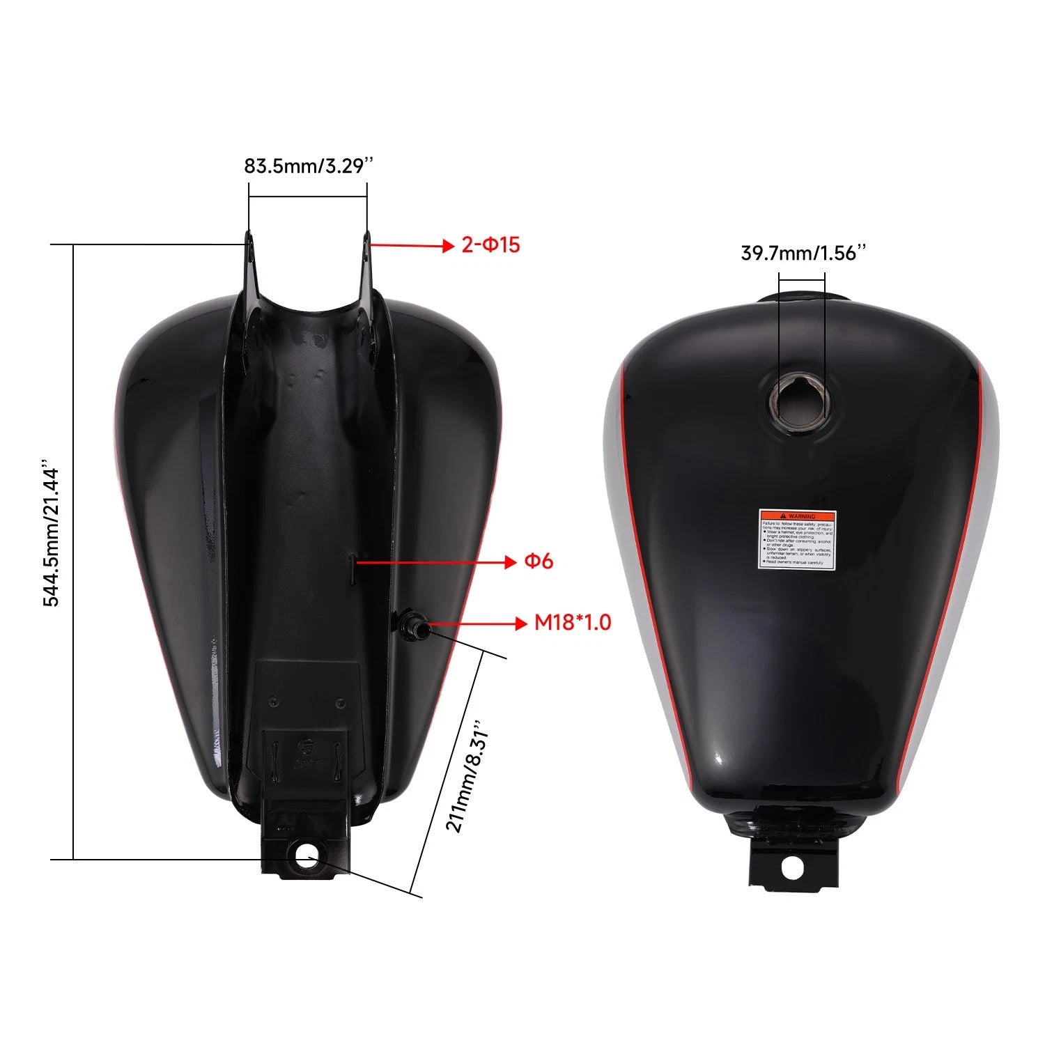 3.4 Gallon Gas Tank for Honda CMX250 Rebel (1985–2016)