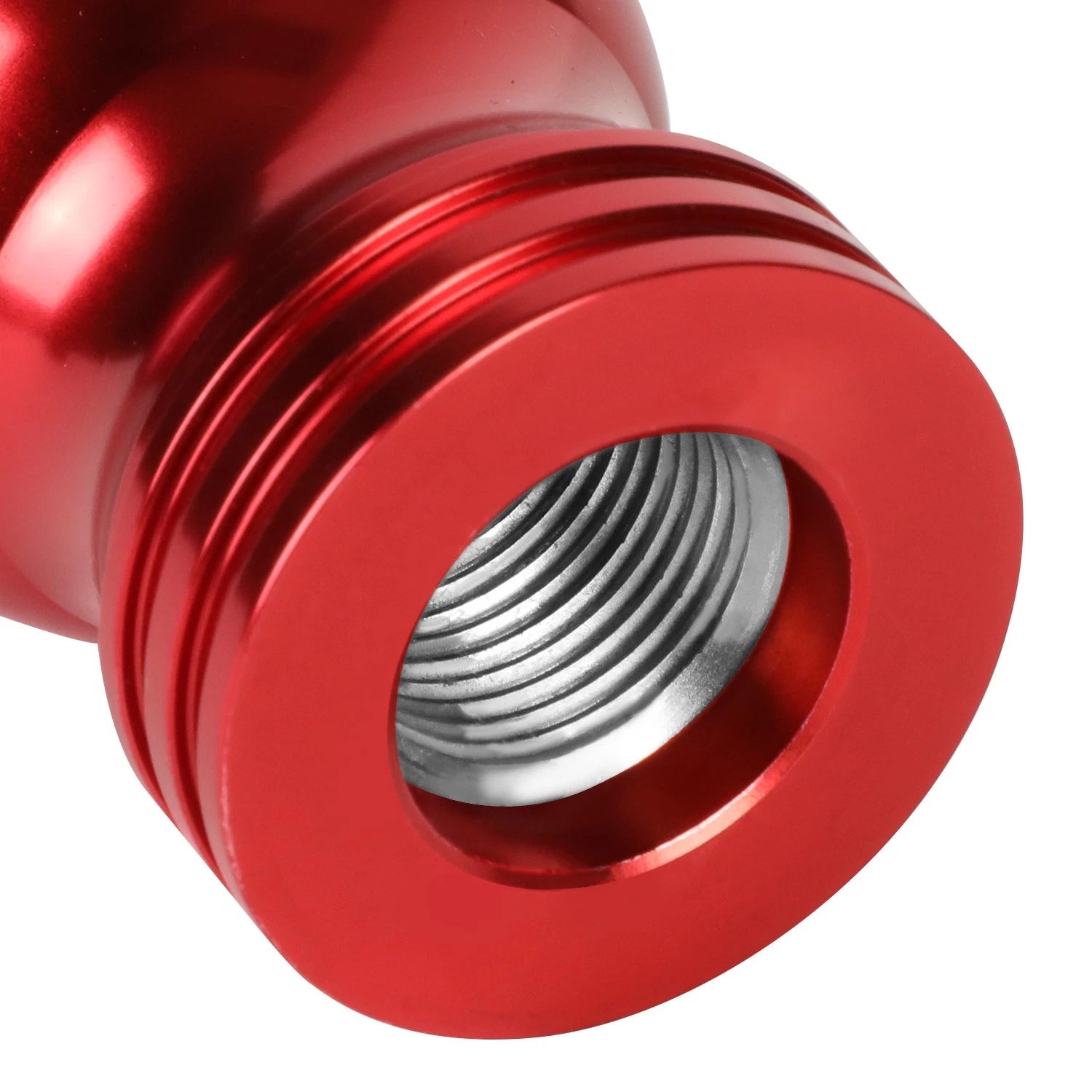 J2 Universal Aluminum Shift Knob Red Teardrop Shape w/ Thread Adapters