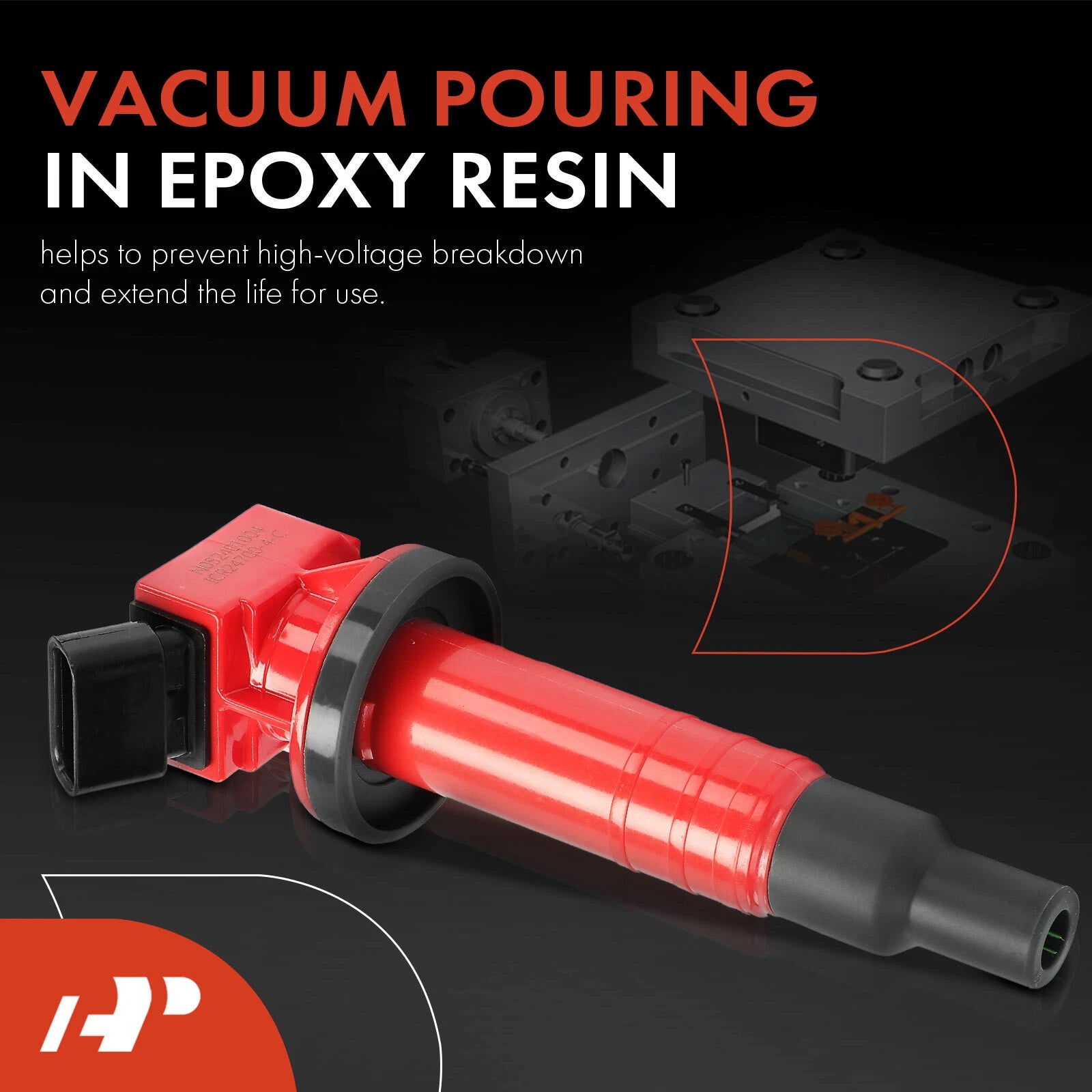 Set of 4 Red Ignition Coils for Toyota Corolla (1999–2008) Matrix Vibe