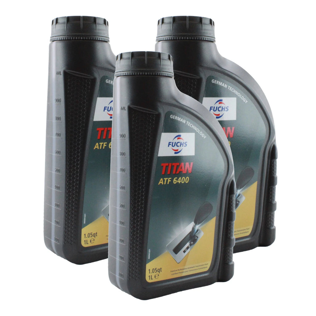 Set of 3 Fuchs TITAN ATF 6400 Transmission Fluid 1L for Acura BMW Ford VW