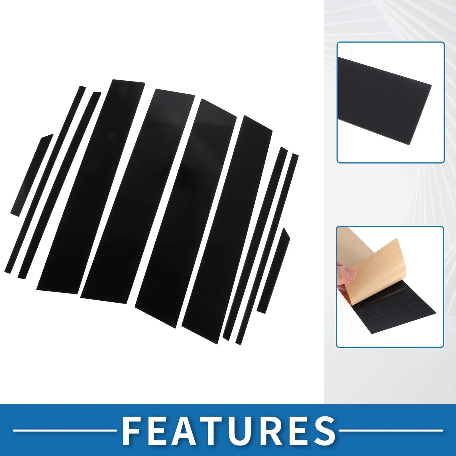 10X Car Pillar Window Trim Cover for Toyota RAV4 (2019–2023) Black