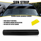 Windshield Banner for Universal Fit (60"x12") Black Vinyl Sun Strip