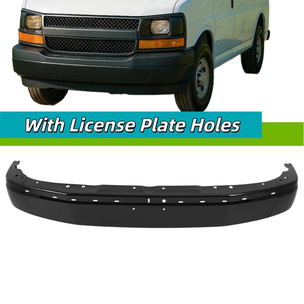 Front Bumper for Chevy Express GMC Savana 1500 (2003–2025) with License Plate Holes