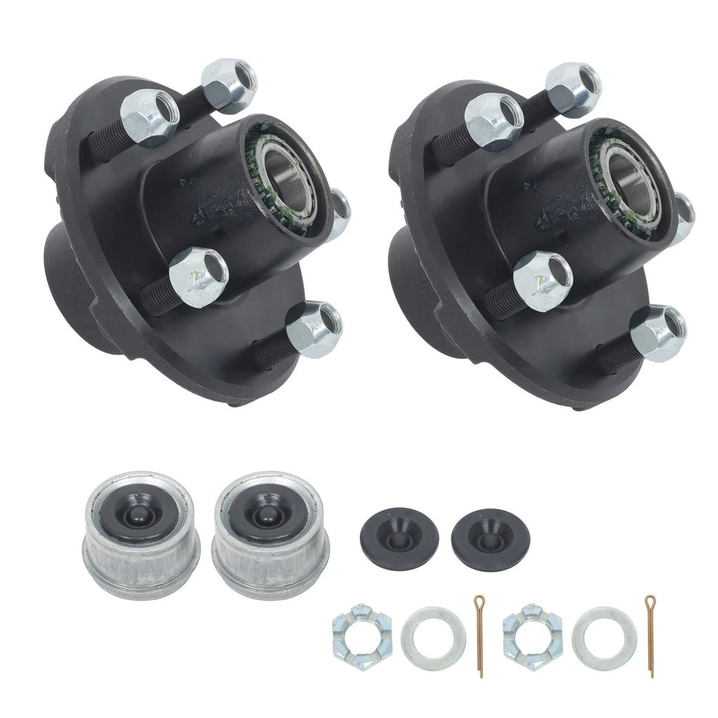 Set of 2 Trailer Hub Kits for 2000 lbs Straight Spindle (5 on 4.5")