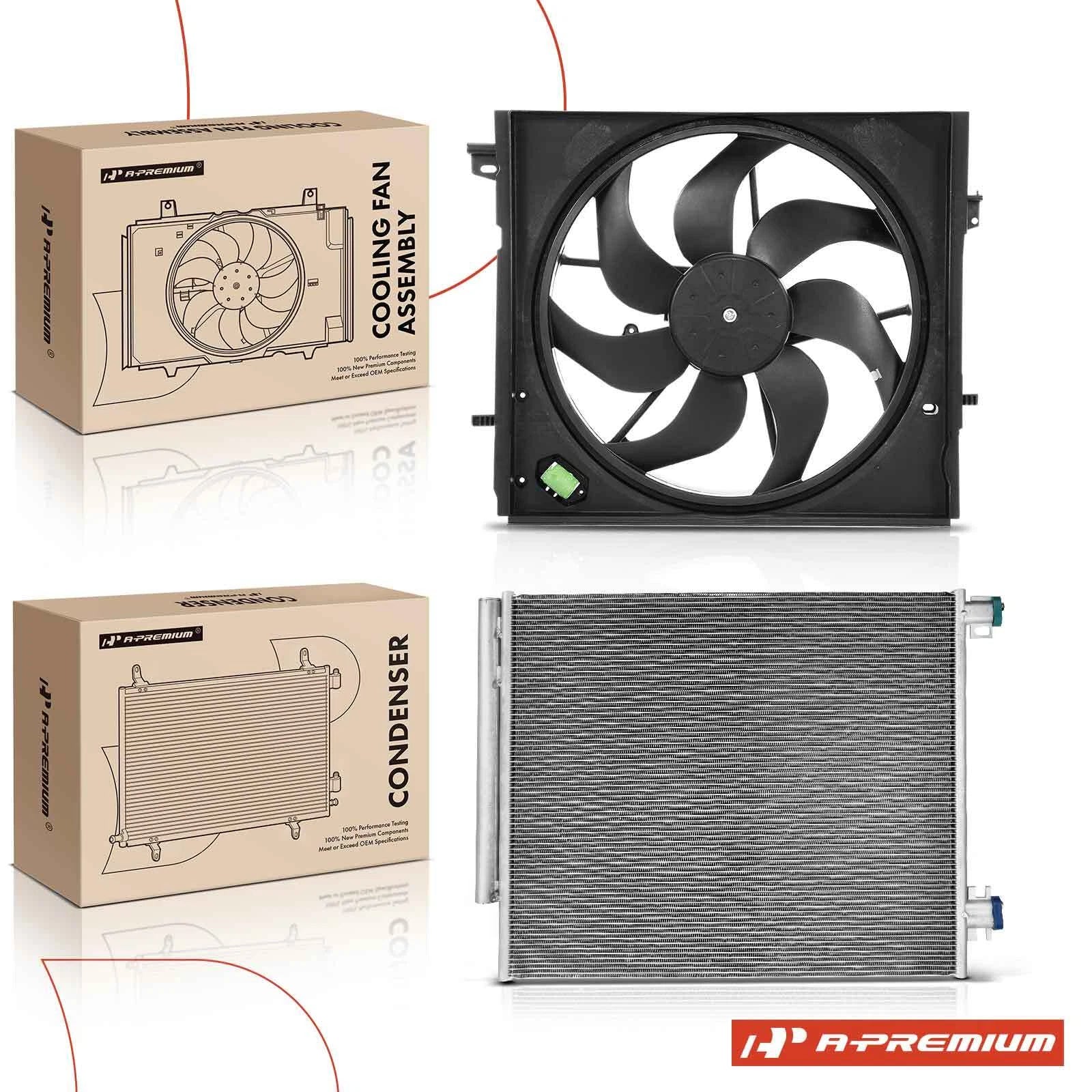 AC condenser and cooling fan assembly kit for Nissan Rogue Sport (2017–2019)