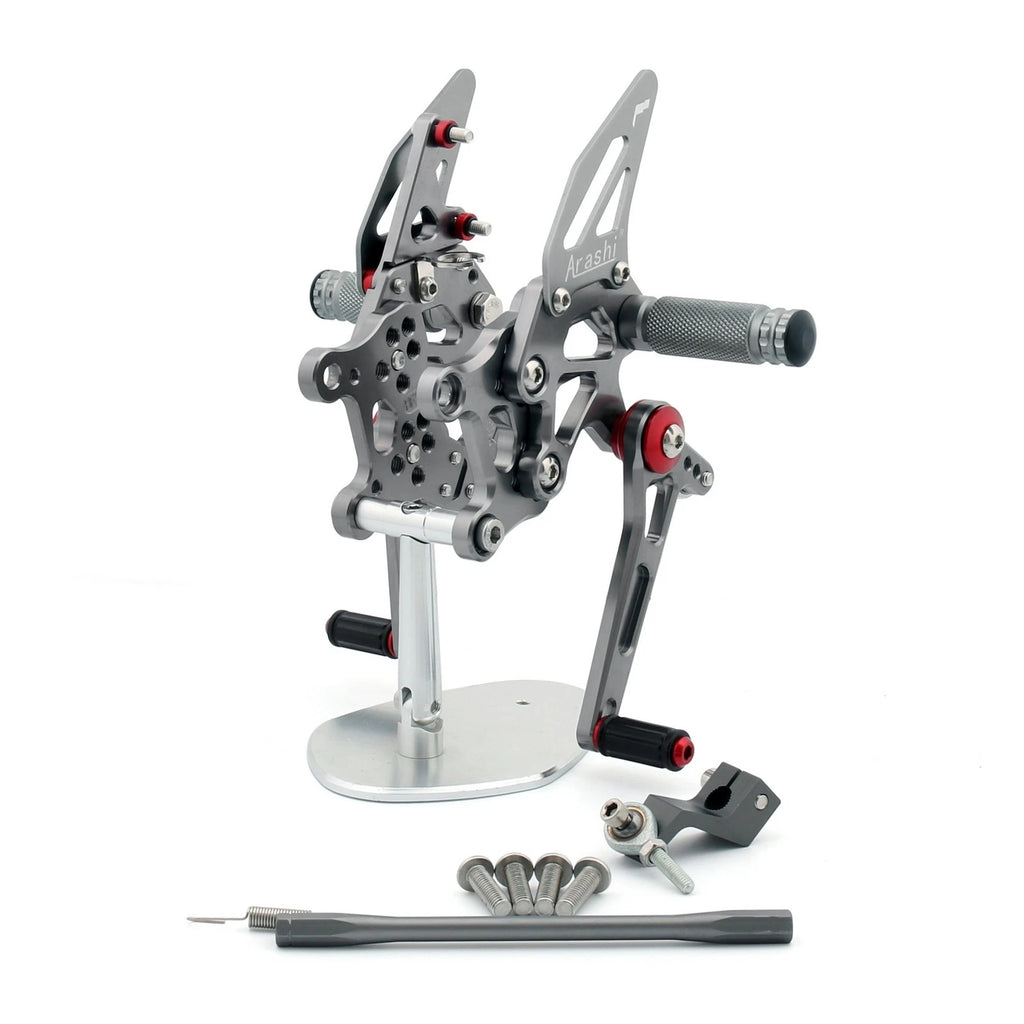 CNC Racing Rearset Footrest Pegs for Aprilia RSV4 (2009–2012) Gray