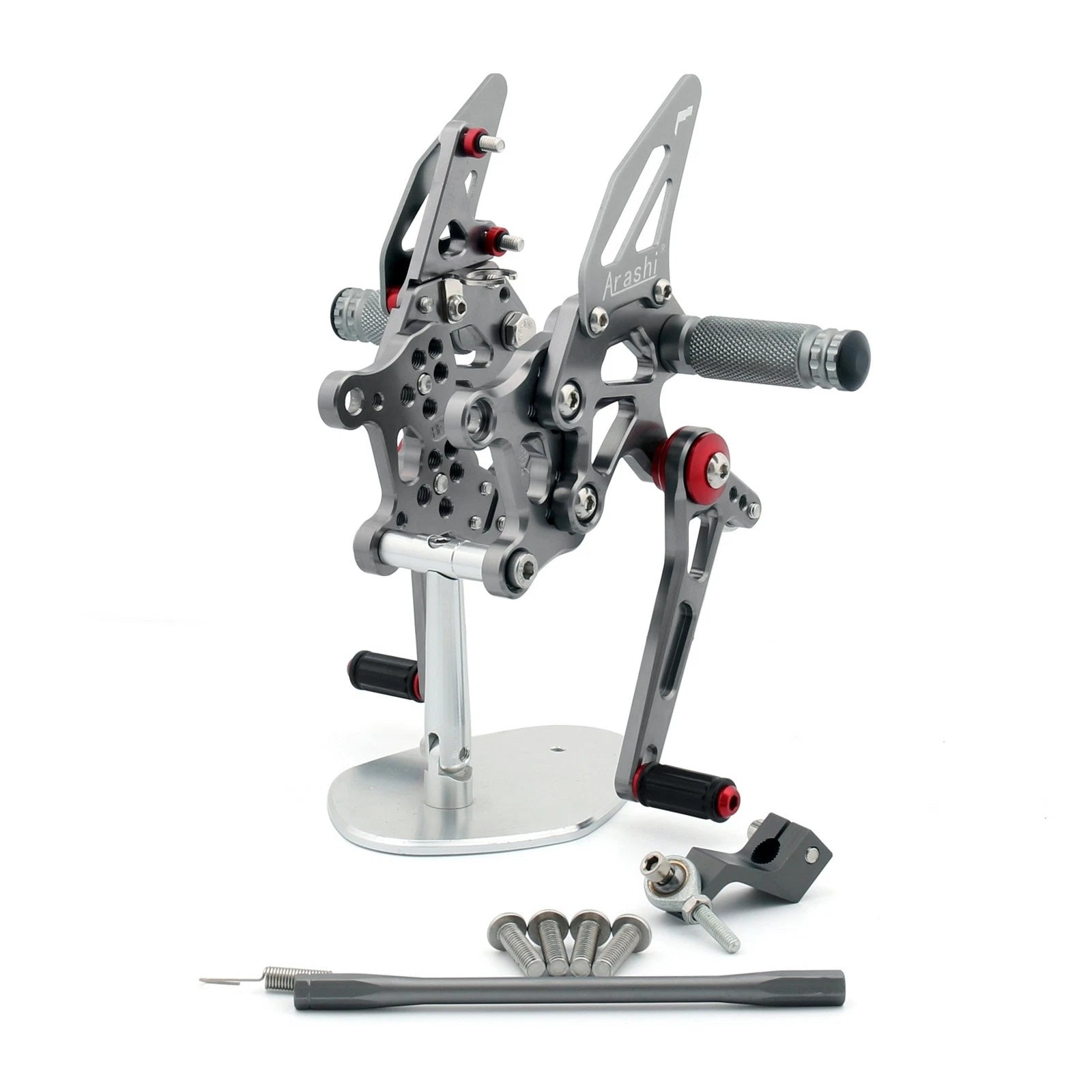 CNC Racing Rearset Footrest Pegs for Aprilia RSV4 (2009–2012) Gray