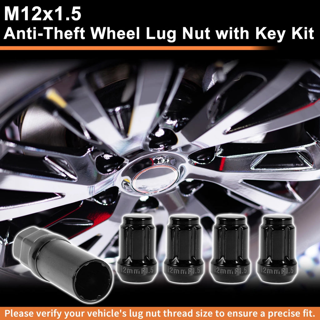 M12x1.5 Tire Wheel Locking Nut with Socket Key for Honda Toyota 