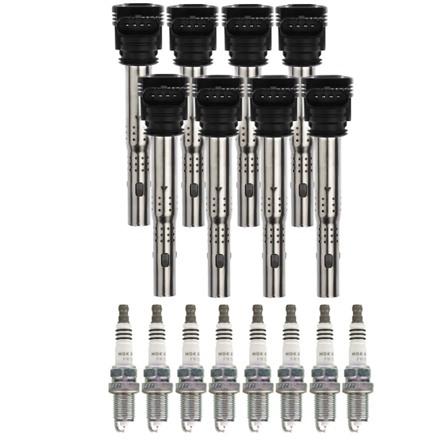 Set of 8 NGK Ignition Coils & Ruthenium HX Spark Plugs for Audi RS4 RS5 (2006–2015)