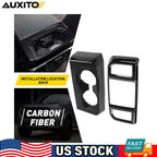 2Pcs Carbon Fiber Rear Air Vent Outlet Cup Holder Trim for Ford F150 (2015–2020)