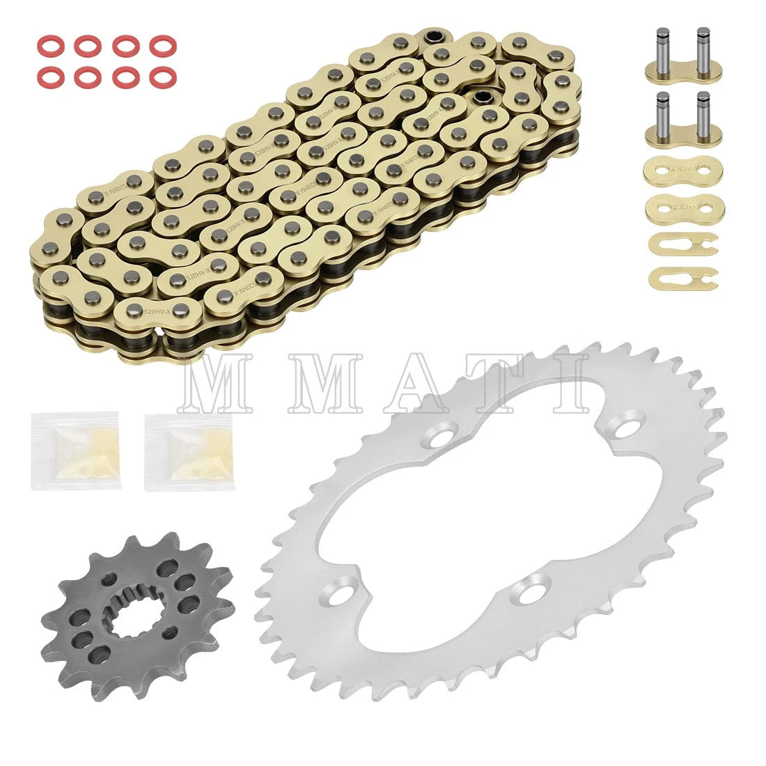 Gold X-Ring Drive Chain & Sprocket for Honda TRX400EX (2005–2007) 06405-HP1-P00