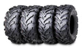 Set of 4 WANDA 24x8-11 & 24x10-11 ATV Tires 6-Ply Solid Mud Tread