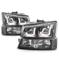 J-Halo LED DRL Headlights for Chevy Silverado/Avalanche (2003–2006)