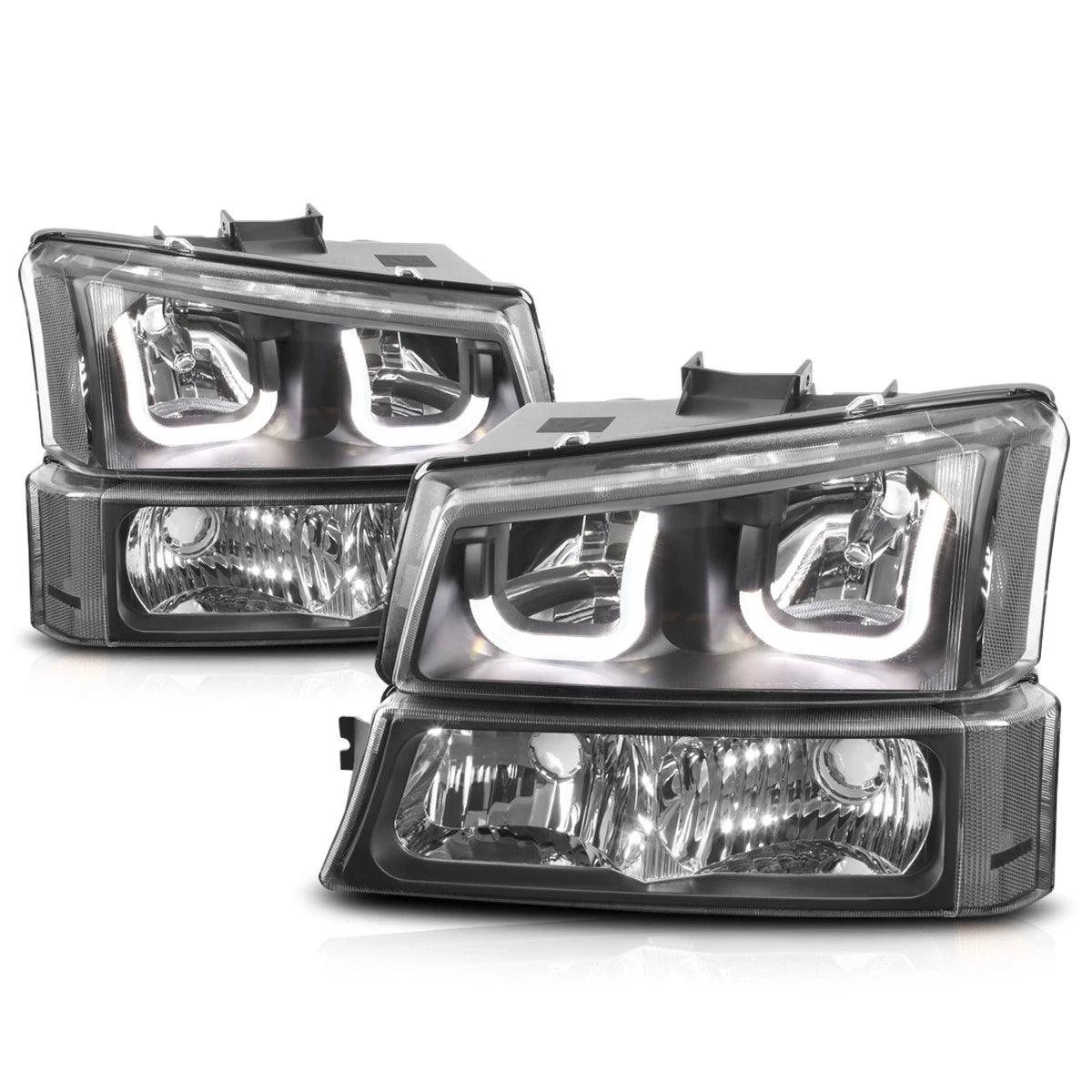J-Halo LED DRL Headlights for Chevy Silverado/Avalanche (2003–2006)