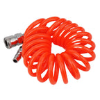 Air Compressor Hose 8x5mm PU Telescopic Tubing 3m Orange