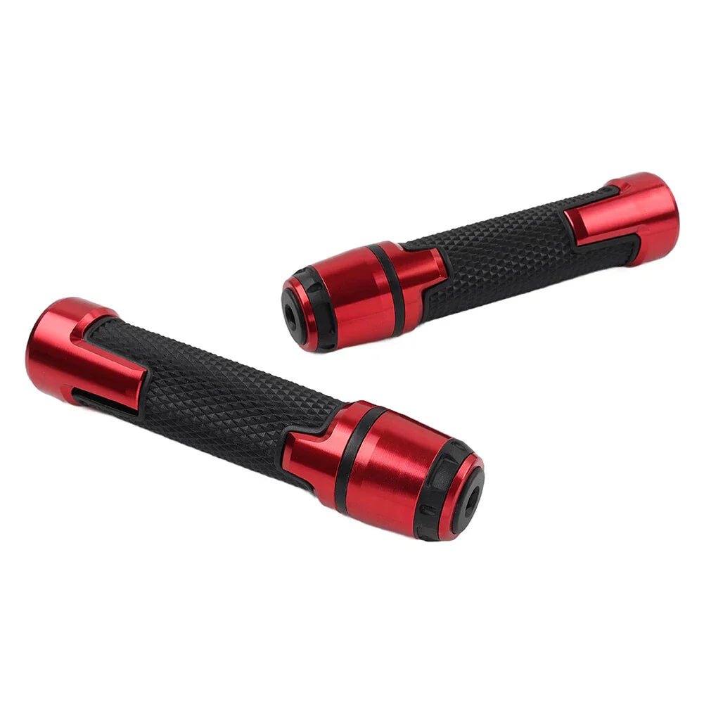 22MM 7/8" Red Handlebar Grips w/ Bar Ends for Harley & Honda