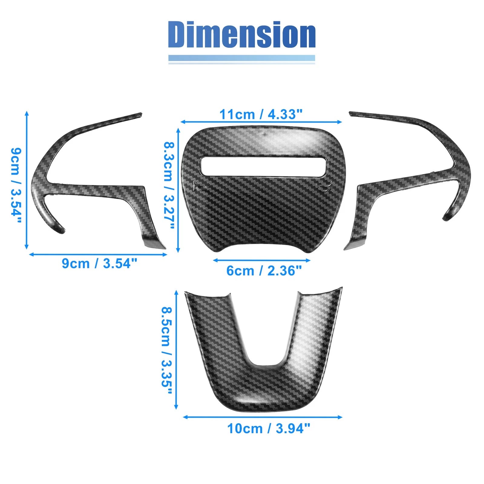Steering Wheel Sticker Trim Kit for Dodge Challenger (2015–2021) Black